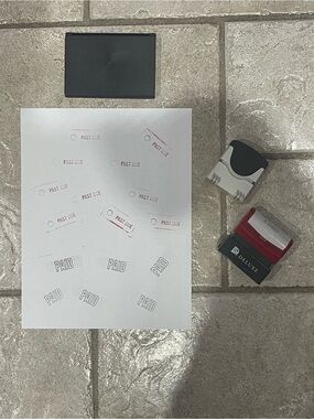 Red and Black Office Bundle Self-Inking Office Stamp Set With ink pad